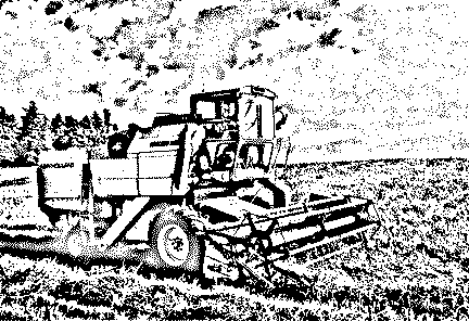 Line drawing of a combine harvester